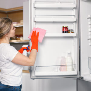 cleaning fridge
